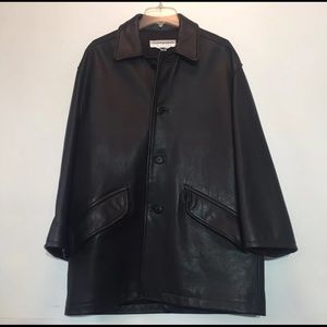 JHanes Barnes Leather Mens Black Coat